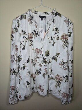 NWT Tamara H. Floral Long Sleeve Blouse - Size XL